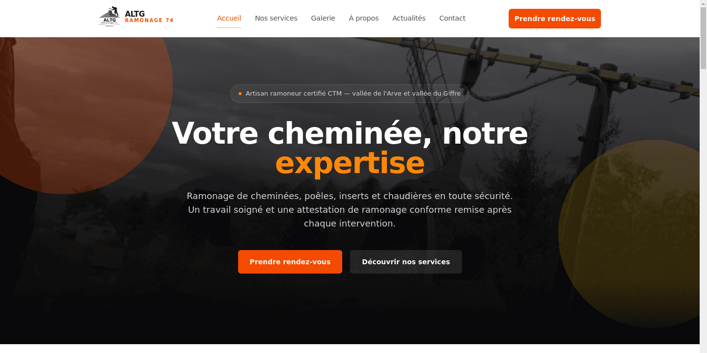 Aperçu du site ALTG Ramonage 74